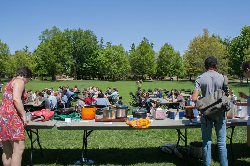 Empty Bowls with Donated Soup