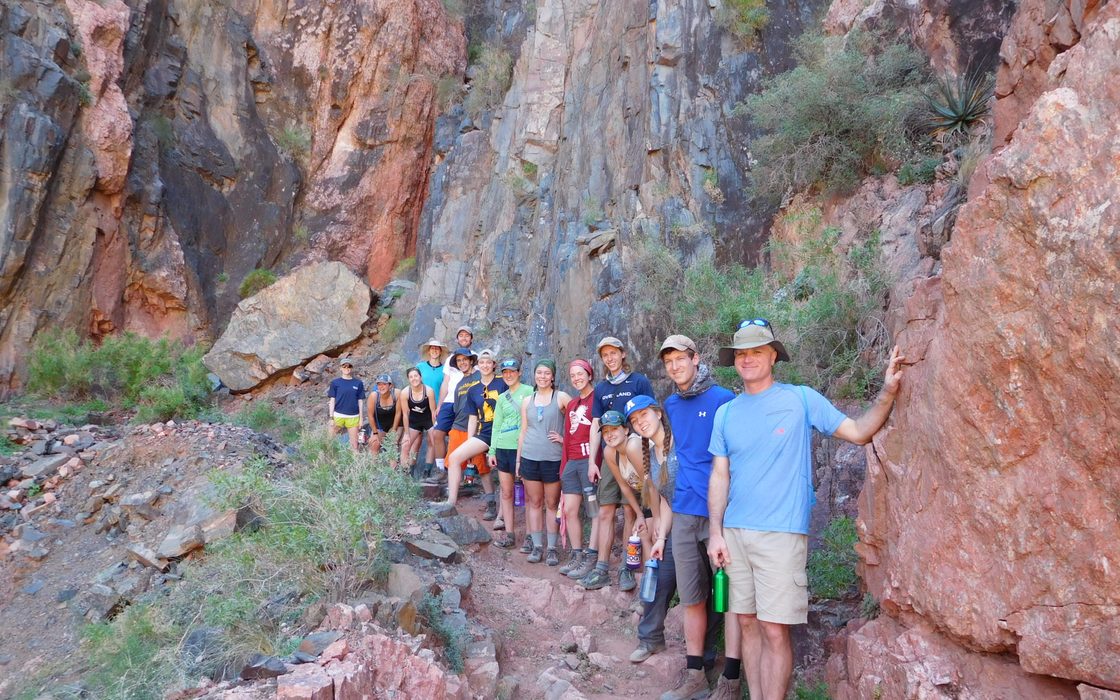 Professor George Vrtis with Grand Canyon OCS students Spring 2016