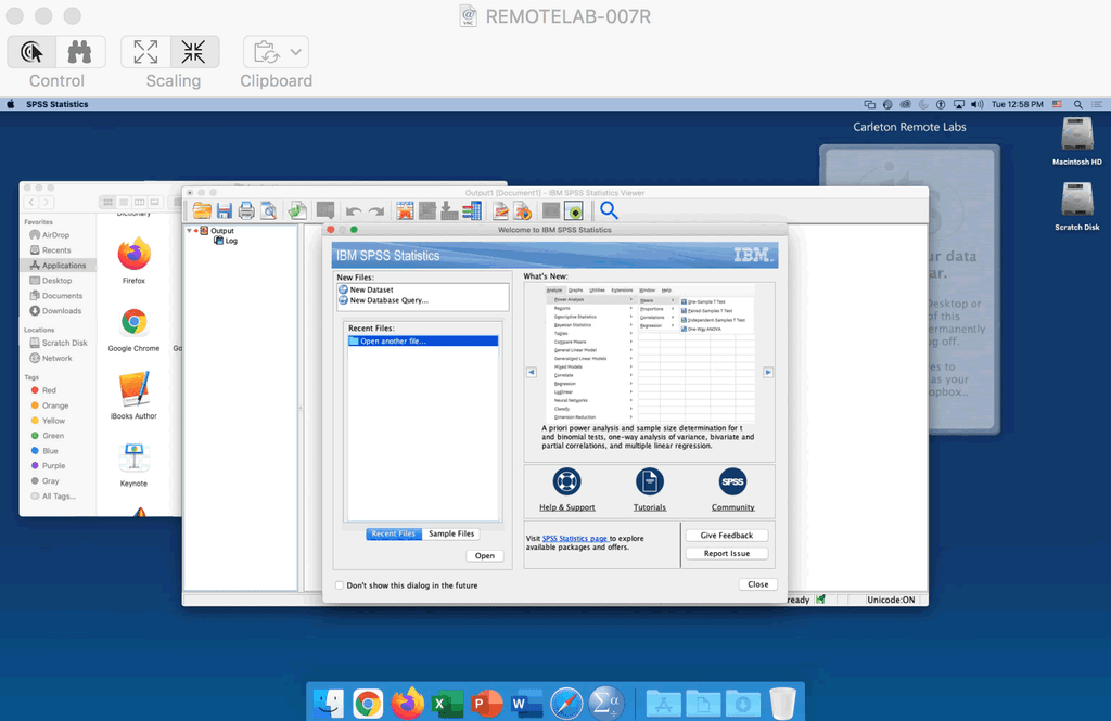 Screenshot of SPSS, a statistics app.