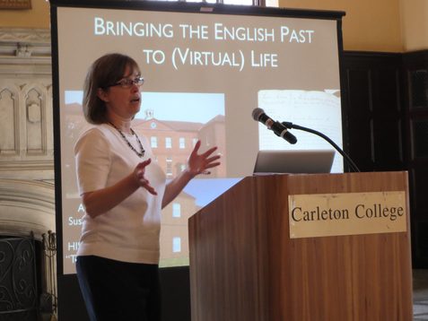 History Professor Susannah Ottaway presents on her digital project.