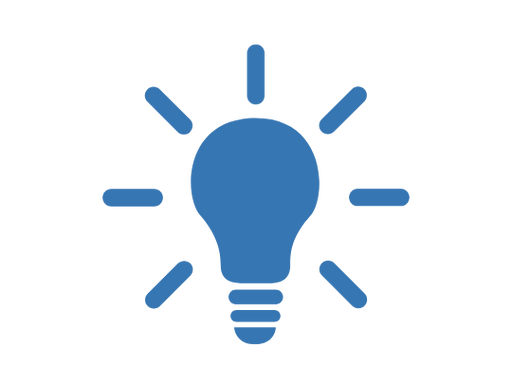 blue graphic of a lightbulb