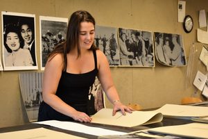 SRA Justine in the printmaking studio