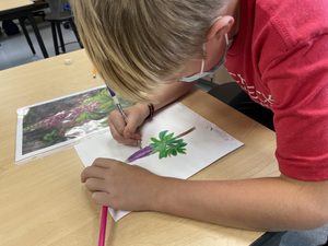 Elementary Children draw invasive species