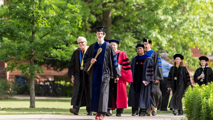 Faculty procession at Commencement 2016