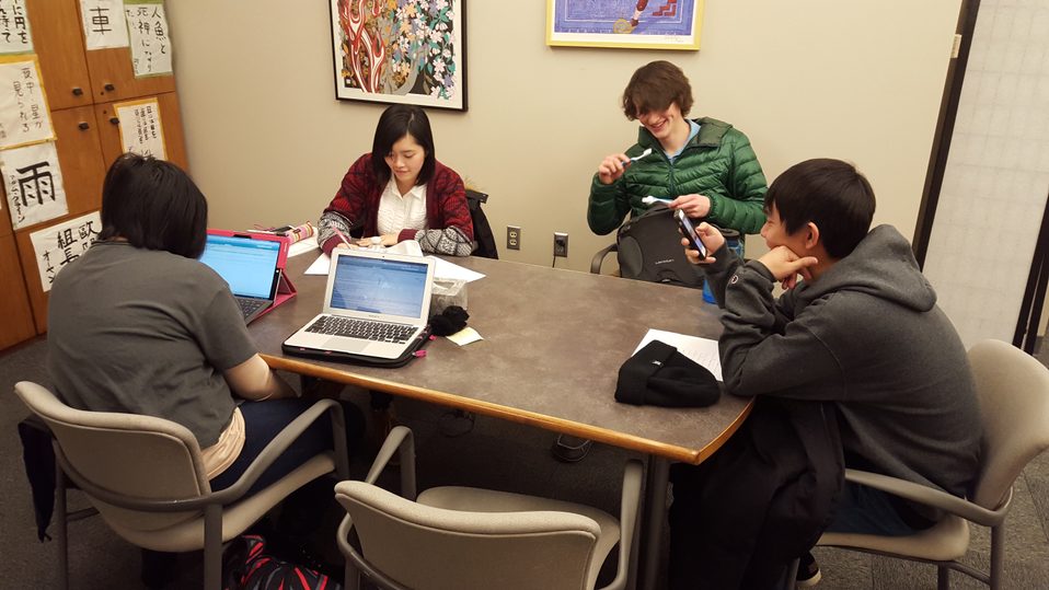 students in the Language Center
