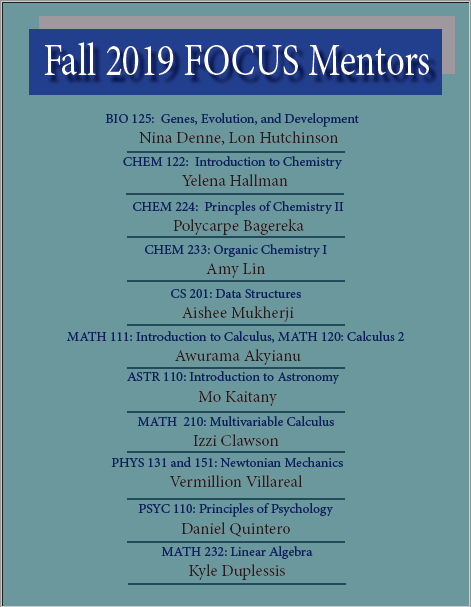 Current FOCUS Mentors