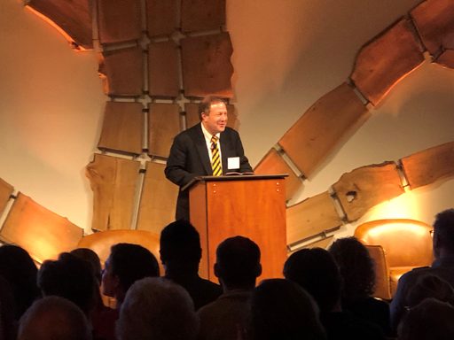 President Poskanzer standing at a podium