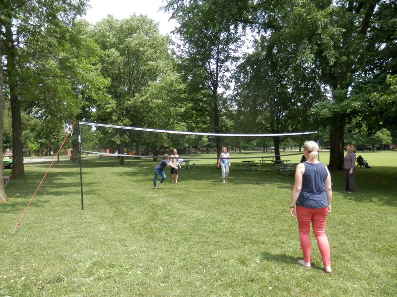 A game of volleyball.