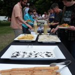 Churros & brownie bites and fajita salad buffet
