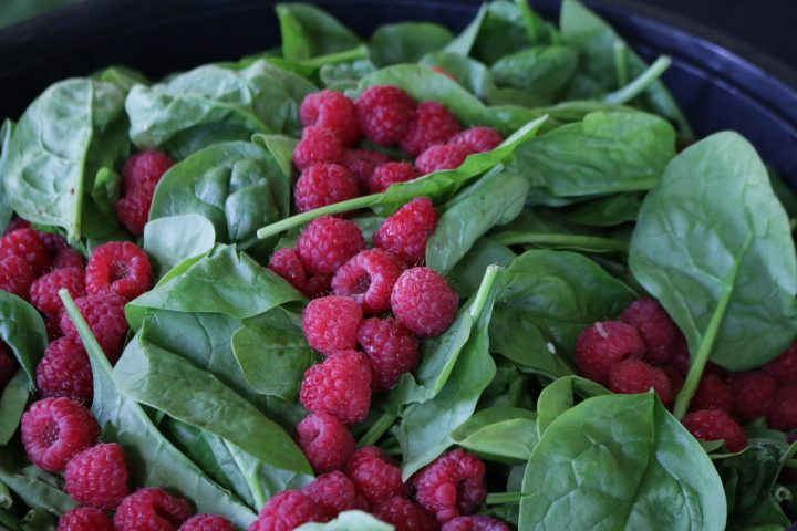 Delicious raspberry salad