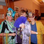 Sara, Tami, and Beth dressed up for the Mardi Gras lunch