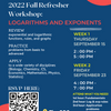 Logs & Exponents Refresher Workshop