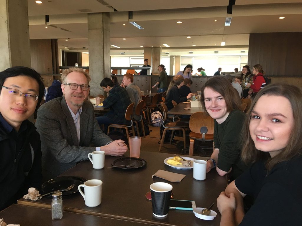 Christopher Isett dining with History students