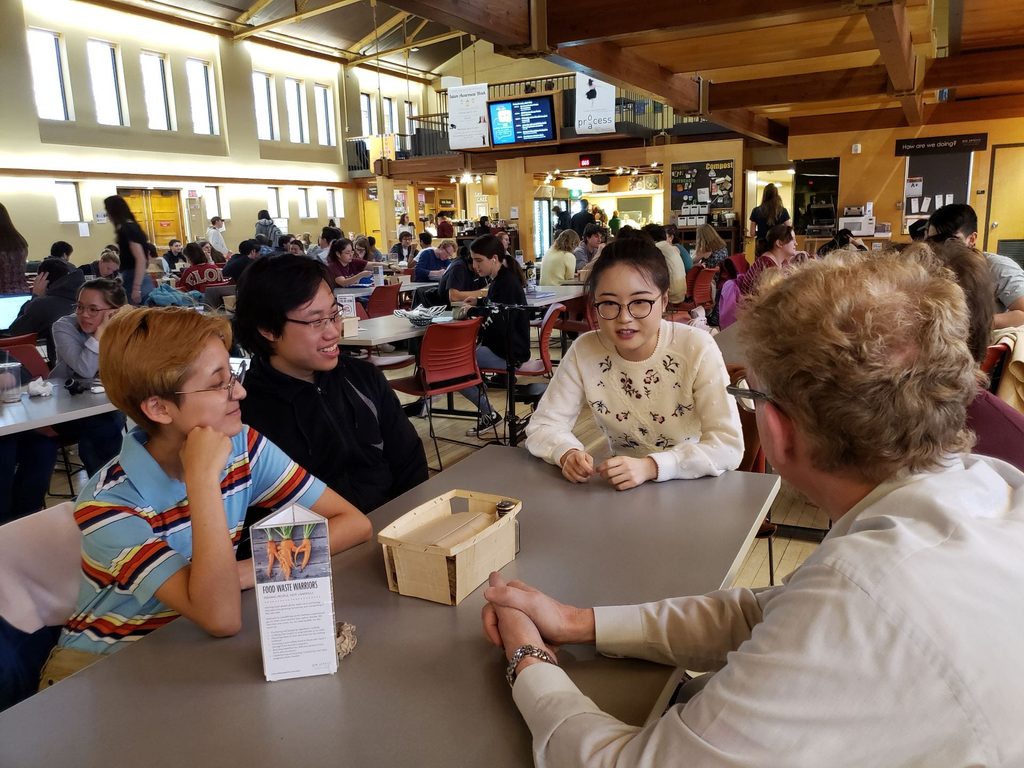 Christopher Isett dining with History students