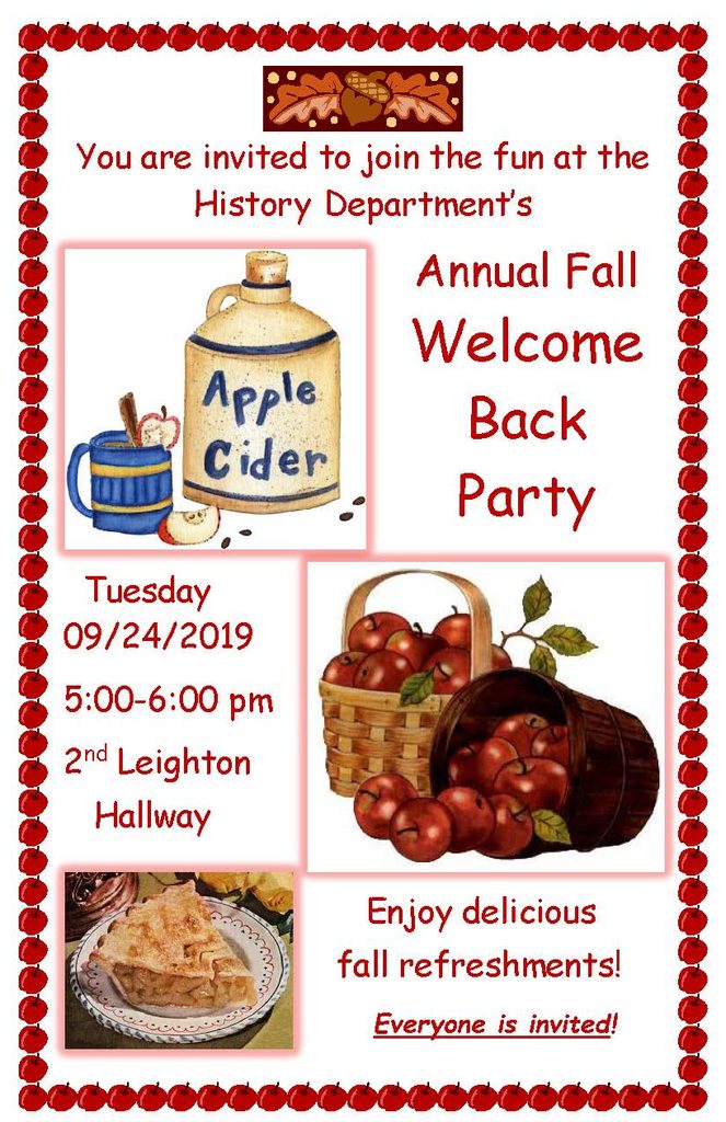 2019 welcome back party poster