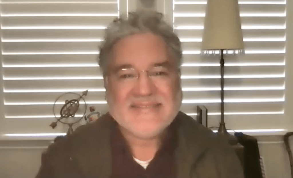 José Cruz González during his zoom conversation with students