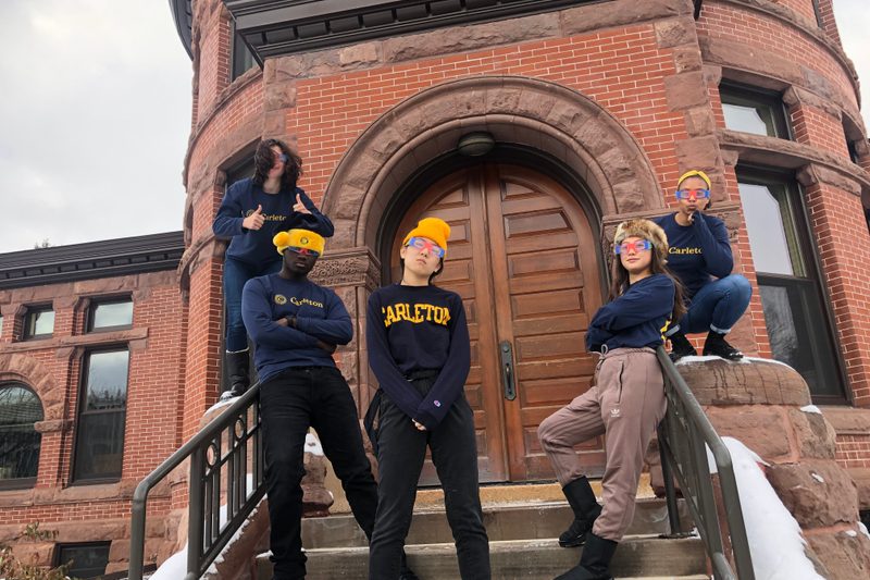 Jevon and his friends outside the Goodsell Observatory.