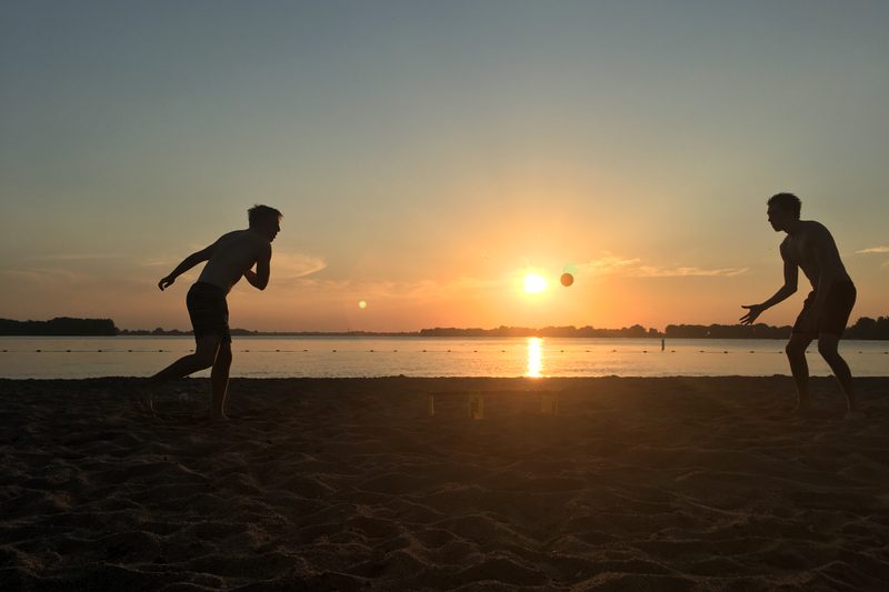 spike ball at the beach