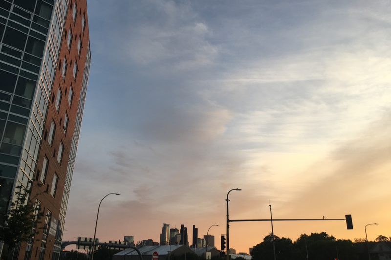 sunset in the cities