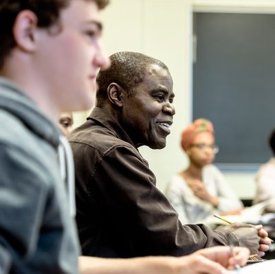 A professor and students in a classroom