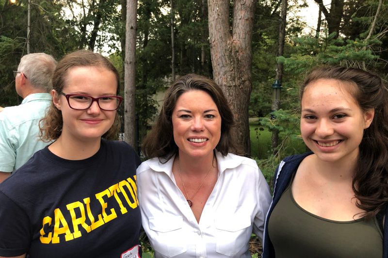 Greta and Charlotte with Angie Craig