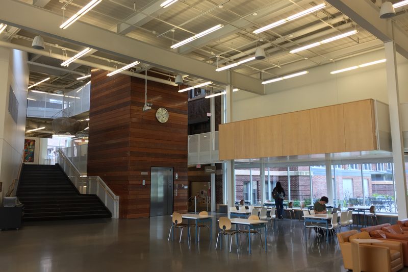 Indoor, big and empty lobby space