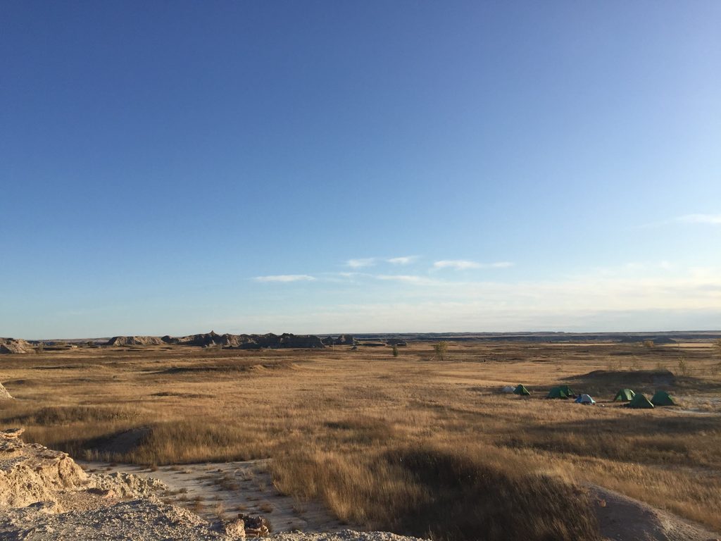 prairie with tents