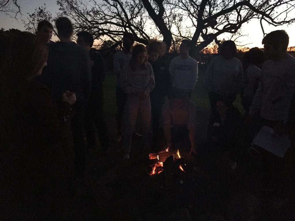Campfire with people