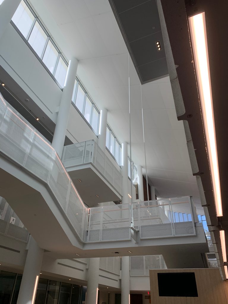 A view of Anderson Hall's ceiling from below