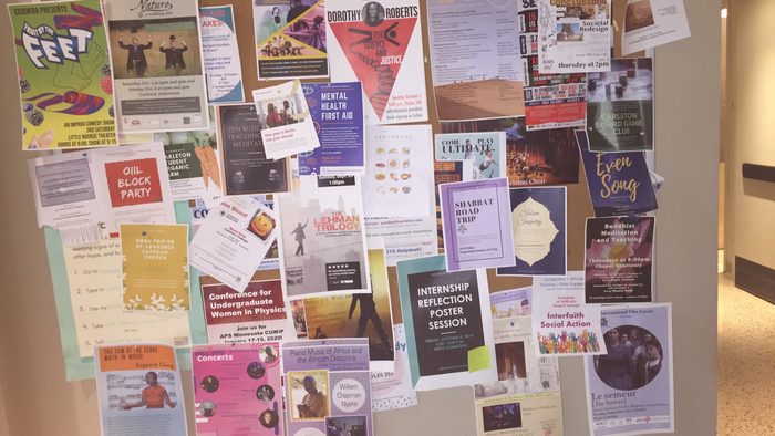 A wall of of posters indoor