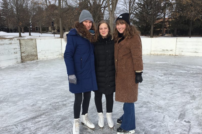 lauren, ava, and bryn skating