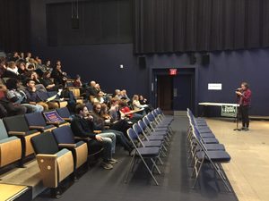 maya speaks at caucus