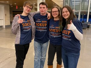 davin supporters at caucus