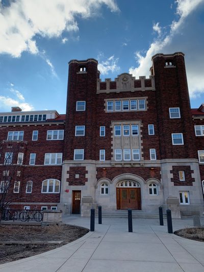 Burton Hall from outside on a sunny day