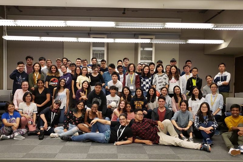 International students from class 2023 with their peer leaders