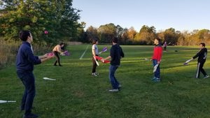 Jugglers practice behind Goodhue Hall, Autumn 2019