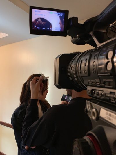 My production group creating a remake of a scene from "Blade Runner"