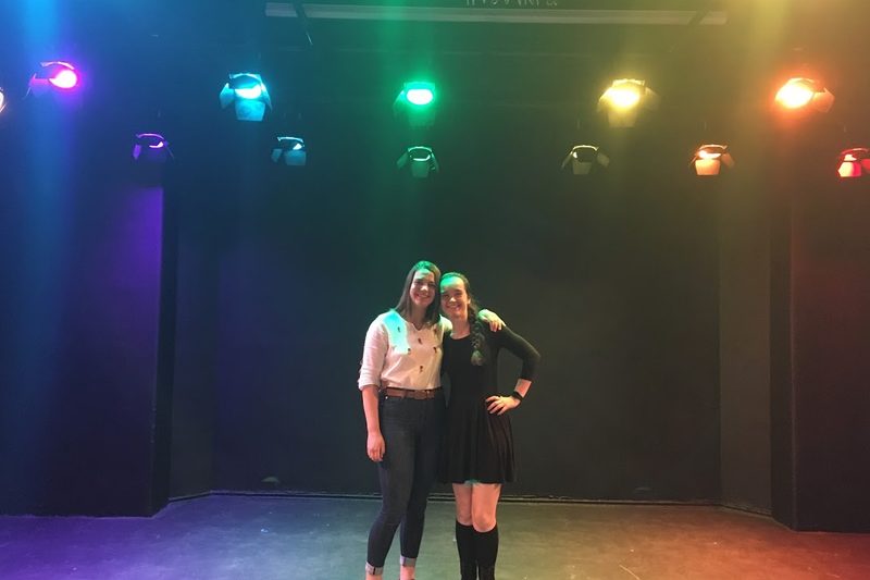 McKenna and a friend standing on Little Nourse stage.