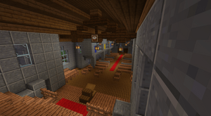 Minecraft Skinner from inside, with a mysterious pastry stuck to the ceiling.
