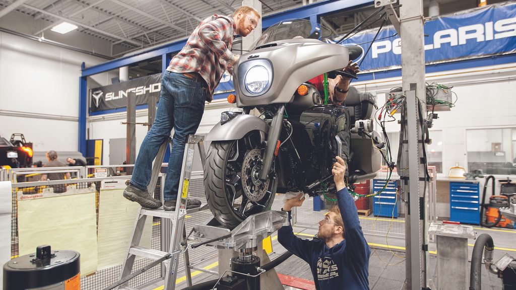 Kyle Leichter, motorcycle test engineer at Polaris in Wyoming, MN.