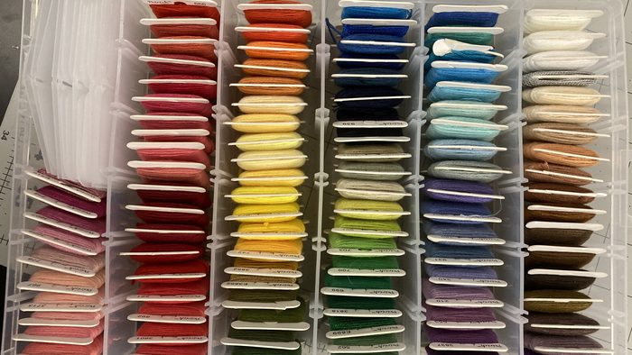 string organized by color