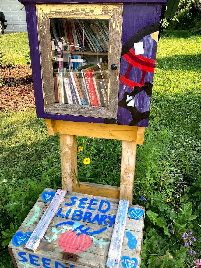 A small lending library and a seed library