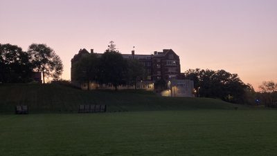 Evans Hall at sundown