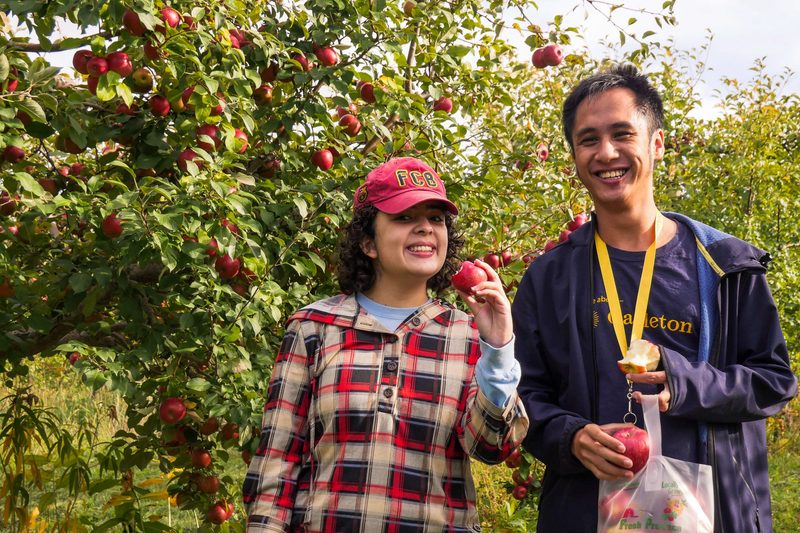 My friends and I apple picking