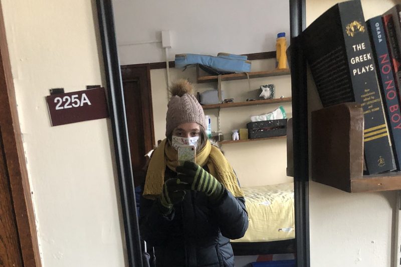 Masked and bundled up