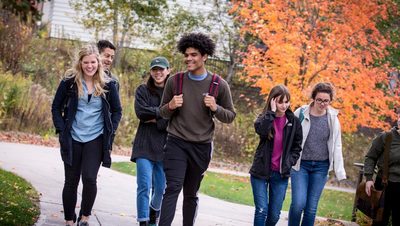 Carleton Students strolling around campus.