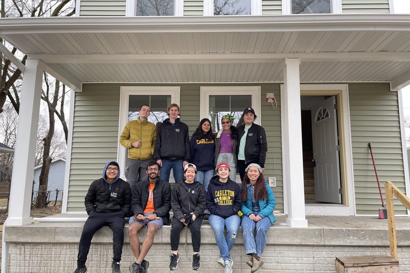 Us posing in front of one of the houses we worked at.