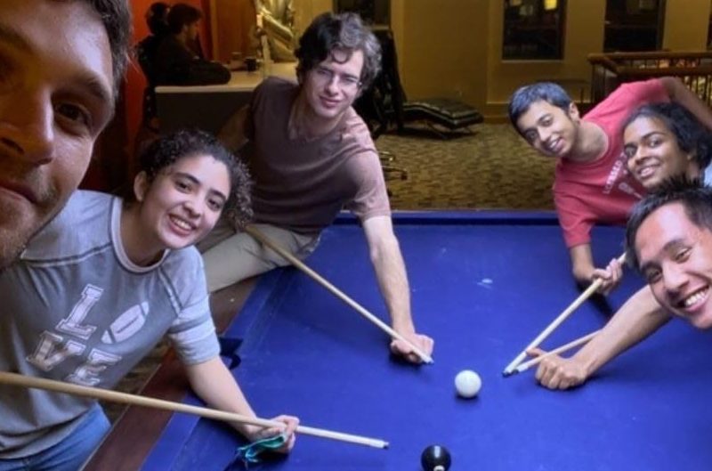 My friends and I playing pool at Sayles.
