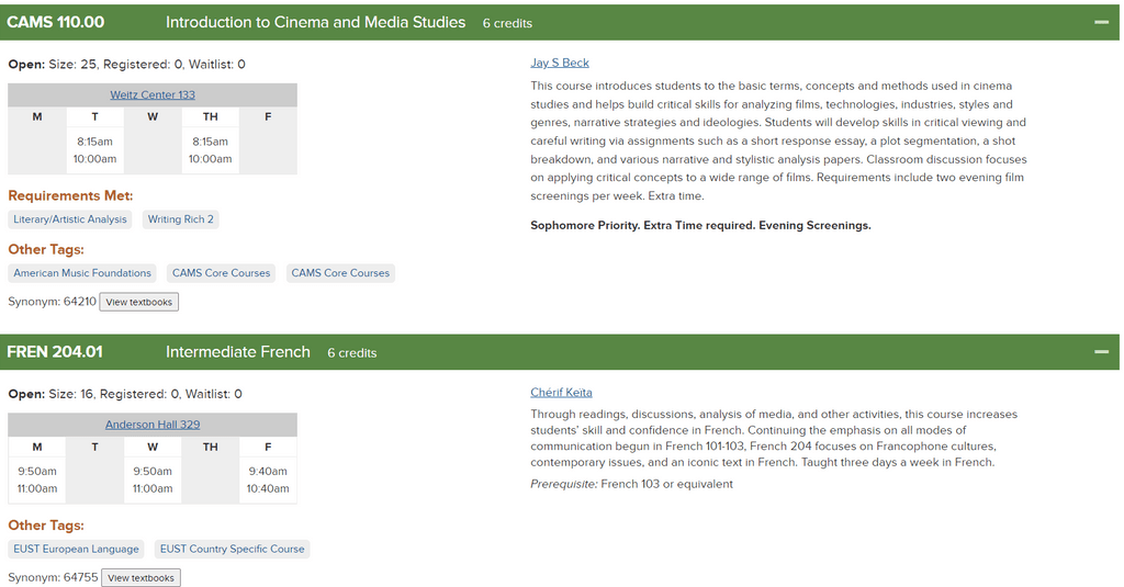 courses