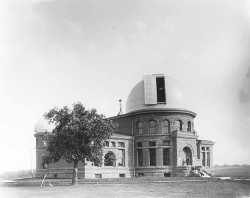 Black and white photo of Goodsell Observatory